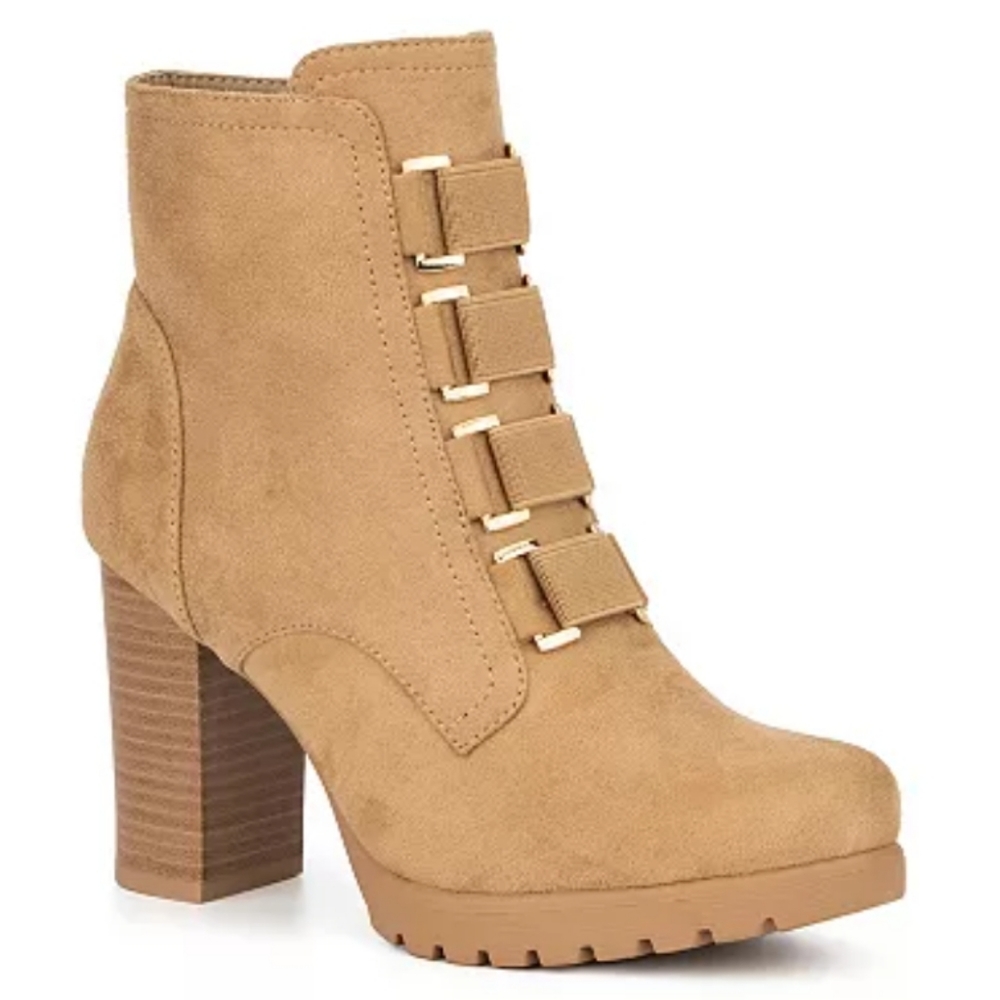 New York and Company Kai Booties Nude -11 - Picture 1 of 4